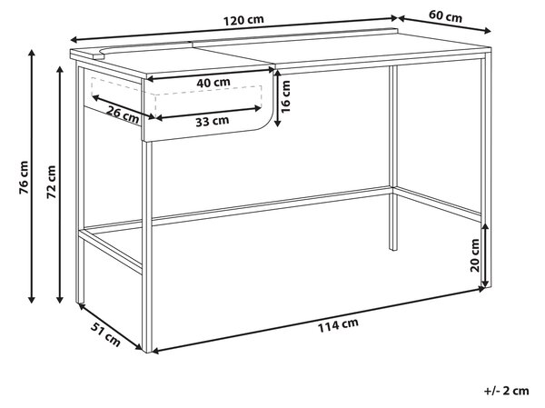 Pracovní stůl OCATE Bílá 120 cm 60 cm
