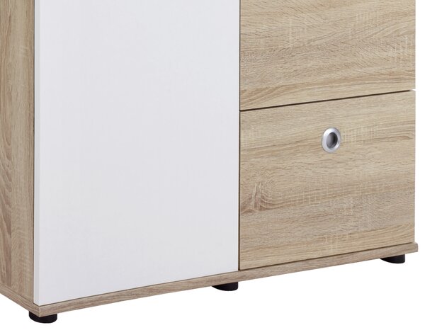 ŠATNÍ SKŘÍŇ S OTOČNÝMI DVEŘMI, bílá, Sonoma dub, 90/191/53 cm MID.YOU, Online Only