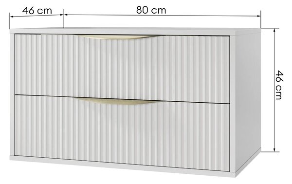 Hector Závěsná skříňka pod umyvadlo Avila s deskou 80 cm bílá/zlatá
