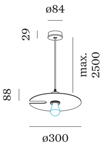 Wever and Ducré MIRRO závěsné svítidlo Ø450Chromová2500mm