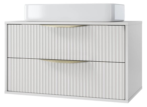 Hector Závěsná skříňka pod umyvadlo Avila s deskou 80 cm bílá/zlatá