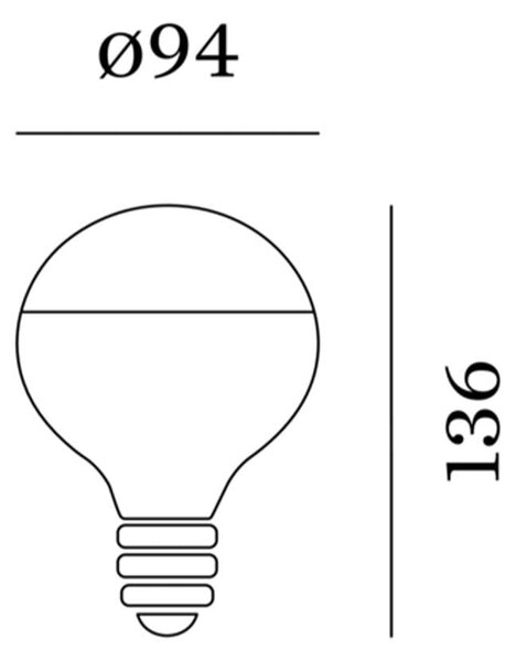 LED žárovka G95 E27 2700K 5.6W Stříbrná