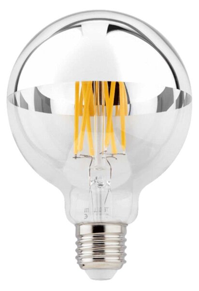 LED žárovka G95 E27 2700K 5.6W Stříbrná
