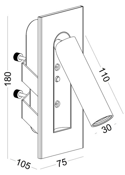 Reading spot L LED zápustné nábytkové svítidlo Chromová