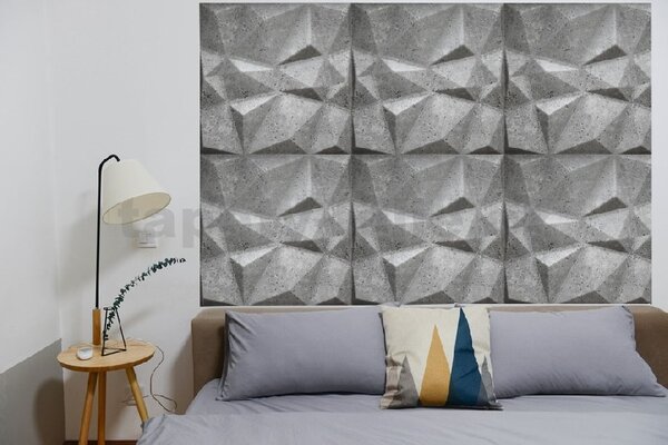 3D panel 0041, rozměr 50 cm x 50 cm, DIAMANT světle šedý, IMPOL TRADE