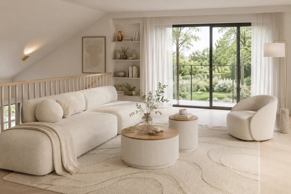 LivinHill Odkládací stolek Stilig ST581 40 cm z masivu ecru/jilm