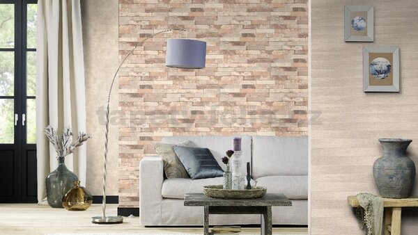 Vliesové tapety na zeď Factory IV 939538, rozměr 10,05 m x 0,53 m, beton světle hnědý, RASCH