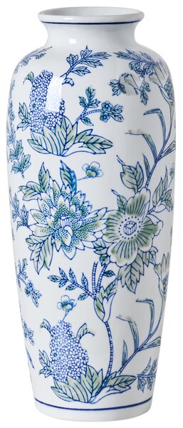 Váza na květiny GUADIX Porcelán 35 cm Bílá/Modrá