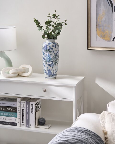 Váza na květiny GUADIX Porcelán 35 cm Bílá/Modrá