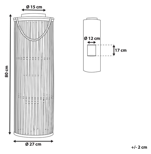 Lucerna LUZON Vrba 80 cm Černá