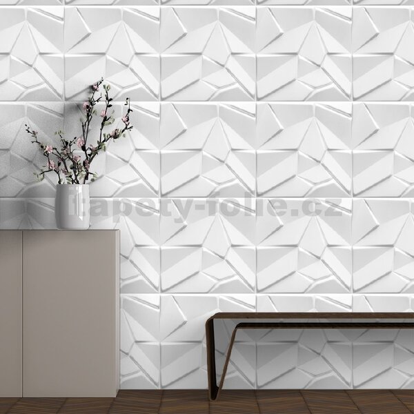 3D panel 0028, rozměr 50 cm x 50 cm, MERKUR bílý, IMPOL TRADE