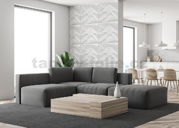 3D panel 0028, rozměr 50 cm x 50 cm, MERKUR bílý, IMPOL TRADE
