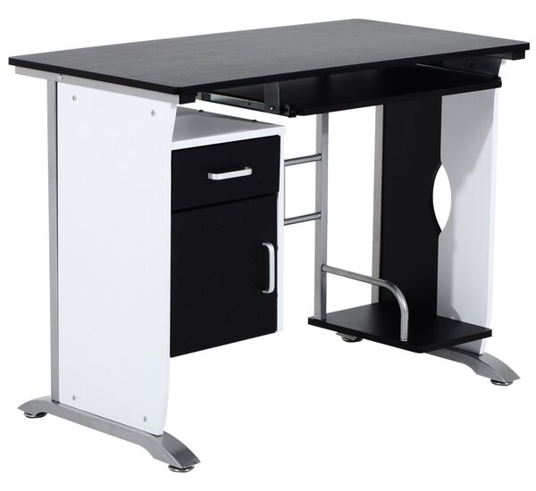 HOMCOM PC Počítačový stůl Kancelářský stůl 100x52x75cm Dřevěný nábytek | Aosom