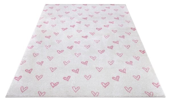 Růžovo-bílý dětský koberec 120x170 cm Hearts – Hanse Home