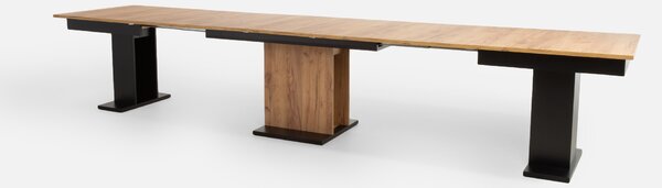 Szynaka Jídelní rozkládací stůl Venetto 160/410 cm dub Craft zlatý/černý