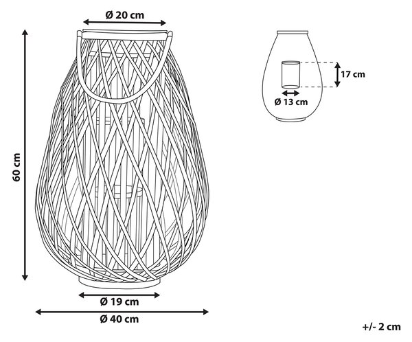 Lucerna KIUSIU Vrba 60 cm Hnědá