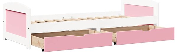 Válenda se 2 zásuvkami bez matrace bílá a růžová IRUN 90x200 cm 3314679
