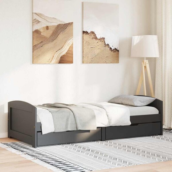 Válenda se 2 zásuvkami bez matrace černé IRUN 90x200 cm 3314678