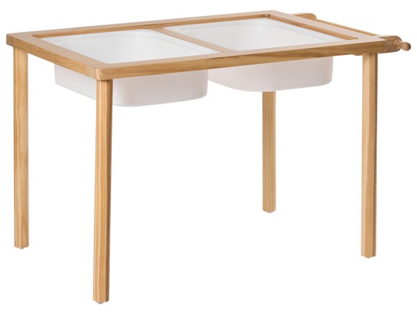 Dětský stůl se židlí KEMPSEY Světle hnědá Montessori s úložným prostorem