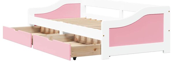 Válenda se 2 zásuvkami bez matrace bílá a růžová IRUN 90x200 cm 3314681