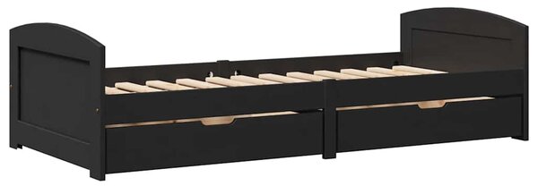 Válenda se 2 zásuvkami bez matrace černé IRUN 90x200 cm 3314678