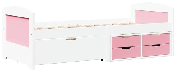 Válenda se 5 zásuvkami bez matrace bílá a růžová IRUN 90x200 cm 3314683