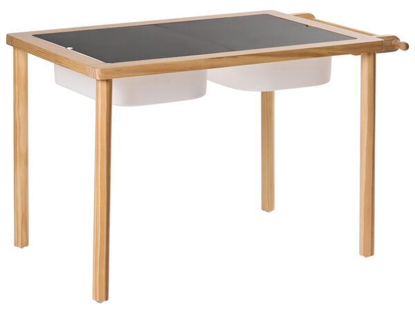 Dětský stůl se židlí KEMPSEY Světle hnědá Montessori s úložným prostorem