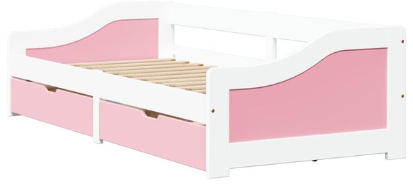 Válenda se 2 zásuvkami bez matrace bílá a růžová IRUN 90x200 cm 3314681