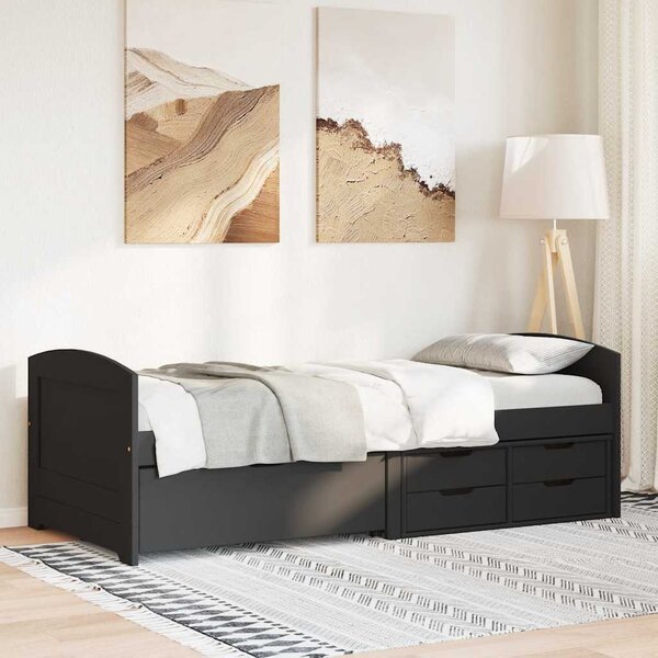Válenda se 5 zásuvkami bez matrace černé IRUN 90x200 cm 3314682