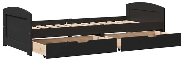 Válenda se 2 zásuvkami bez matrace černé IRUN 90x200 cm 3314678