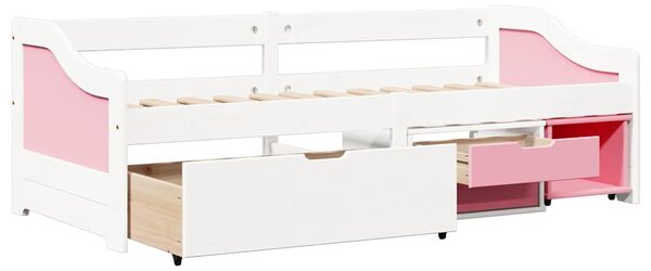 Válenda se 3 zásuvkami bez matrace bílá a růžová IRUN 90x200 cm 3314685