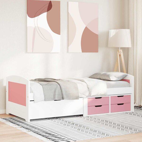 Válenda se 5 zásuvkami bez matrace bílá a růžová IRUN 90x200 cm 3314683