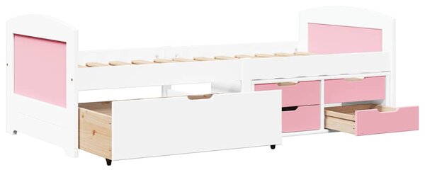Válenda se 5 zásuvkami bez matrace bílá a růžová IRUN 90x200 cm 3314683