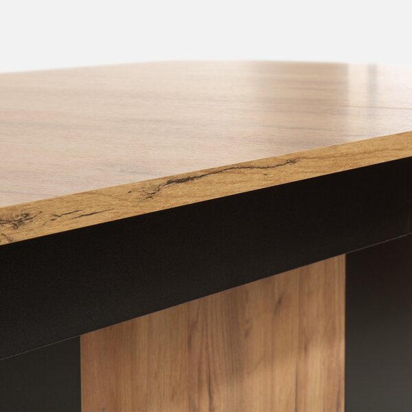 Szynaka Jídelní rozkládací stůl Venetto 160/410 cm dub Craft zlatý/černý