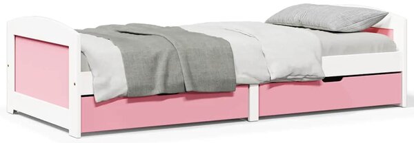 Válenda se 2 zásuvkami bez matrace bílá a růžová IRUN 90x200 cm 3314679