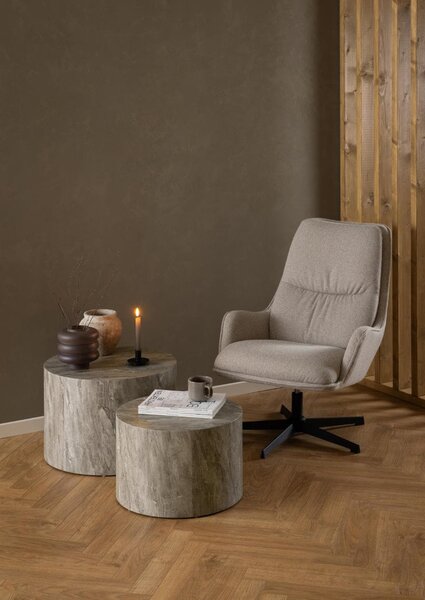 Actona Otočné křeslo Bosley lounge béžové/černé II