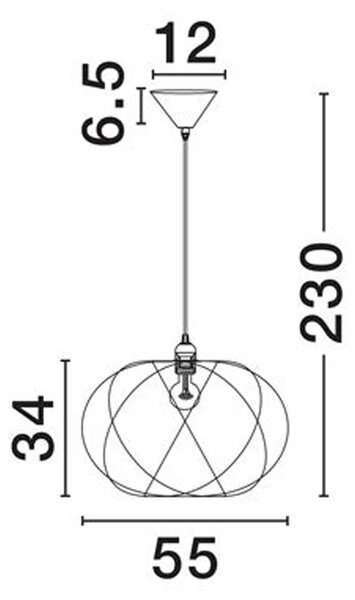 Nova Luce Bora E27 textilní závěsné svítidlo Ø550mm