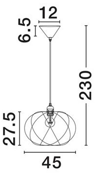 Nova Luce Bora E27 textilní závěsné svítidlo Ø550mm