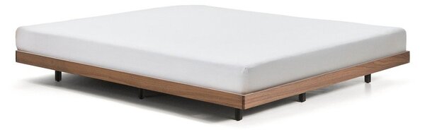 Hnědá dvoulůžková postel z březového dřeva bez čela s roštem 160x200 cm Norlen – Kave Home