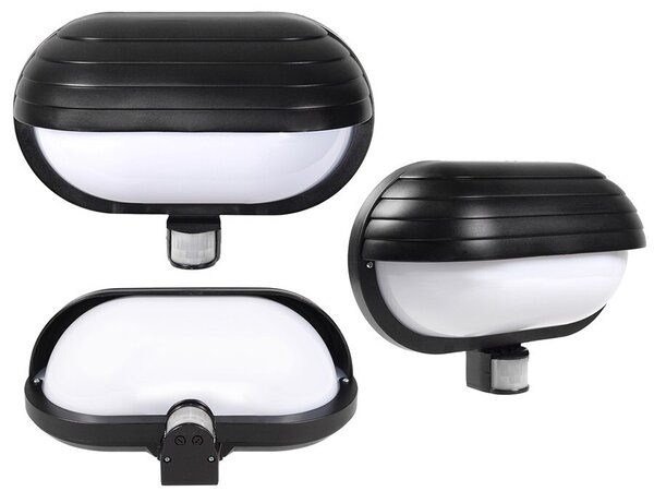 HADEX RIO venkovní nástěnné svítidlo s čidlem 1xE27/60W/230V/IP44, černá barva