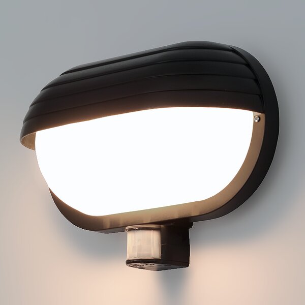 HADEX RIO venkovní nástěnné svítidlo s čidlem 1xE27/60W/230V/IP44, černá barva