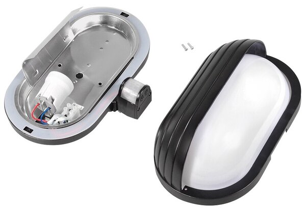 HADEX RIO venkovní nástěnné svítidlo s čidlem 1xE27/60W/230V/IP44, černá barva