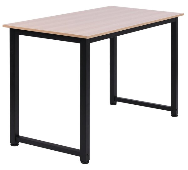 HOMCOM Moderní pracovní stůl se ocelovým rámem a nastavitelnými nohami pro domácí kancelář 120x60x76 cm Černý | Aosom