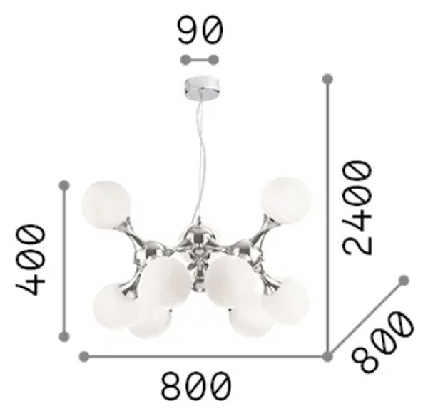 Ideal lux Nodi E14 závěsné svítidlo 15Bílá