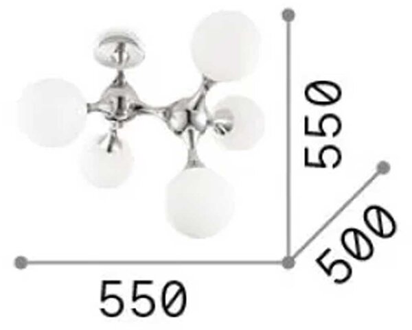 Ideal lux Nodi E14 přisazené stropní svítidlo Chromová