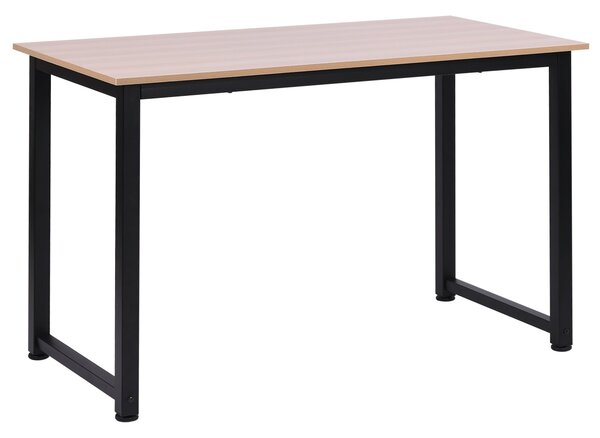HOMCOM Moderní pracovní stůl se ocelovým rámem a nastavitelnými nohami pro domácí kancelář 120x60x76 cm Černý | Aosom