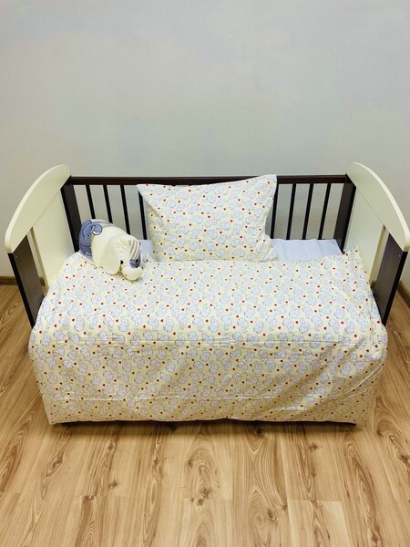 Povlečení bavlněné dětské Sloník žlutý TiaHome - Detský set 130x90cm + 65x45cm