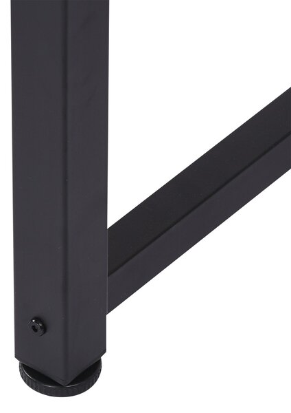 HOMCOM Moderní pracovní stůl se ocelovým rámem a nastavitelnými nohami pro domácí kancelář 120x60x76 cm Černý | Aosom