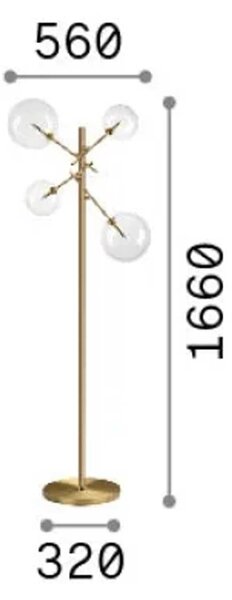 Ideal lux Equinoxe G4 stojací svítidlo MosazTlumené