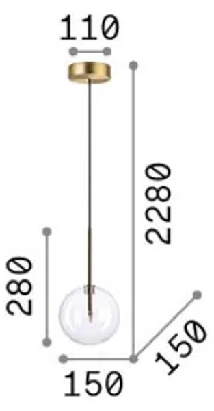 Ideal lux Equinoxe G4 závěsné svítidlo ChromováØ200mmČiré